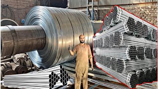 Industrial Steel Pipe Manufacturing Complete processMass production process Stainless Steel pipe [upl. by Sivatco975]