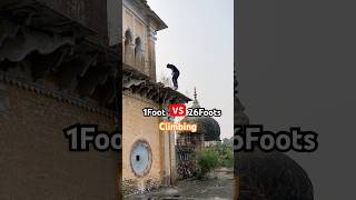 1Foot Vs 26Foots😨 CLIMBING parkour flip challenge enge [upl. by Charbonneau]