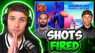 DRAKE GETTING DISSED BY MOVIES NOW  Pharrell Williams  Double Life Despicable Me 4 REACTION [upl. by Hnahym]