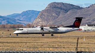 Air Canada Express Q400 Taxi and Takeoff from Kamloops Airport [upl. by Wilden]