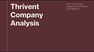 Thrivent Financial Analysis Group 5 [upl. by Broddy]