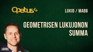 Geometrisen lukujonon summa [upl. by Allen]