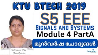 KTU BTECH 2019  EET 305 SIGNALS AND SYSTEMS  MODULE 4 PART A PYQ [upl. by Gwennie]