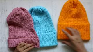 Super Easy Folded Brim Beanie using the Addi machine [upl. by Alial100]