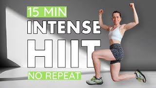 15 MIN HIIT NO REPEAT  Intense Full Body Cardio  No Equipment  Tabata Vibes [upl. by Oirram52]