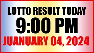 Lotto Result Today 9pm Draw January 4 2024 Swertres Ez2 Pcso [upl. by Aiekan914]