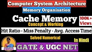 L37 Cache Memory  Hit RatioMiss PenaltyAverage Access Time  Memory Organisation  COA  CSA [upl. by Retrak]