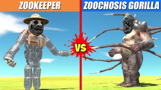 Zookeeper vs Zoochosis Gorilla  Animal Revolt Battle Simulator [upl. by Odetta]