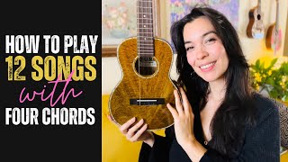 How To Play 12 Songs with 4 Easy Ukulele Chords [upl. by Thin]