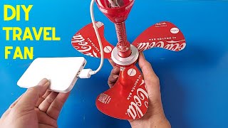 Make a summer travel ceiling fan with a 6v motor  Use a phone charger [upl. by Oniger]