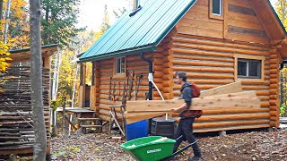 Building A Log Cabin  Ep 63  We bought a power tool Greywater Drainage  Window Trim [upl. by Azila]