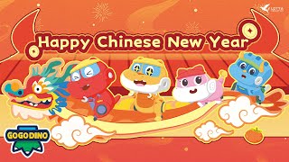 GoGo Dino Happy Chinese New Year for Kids🏮  Gong Xi Gong Xi  Dinosaur for Kids  Robot Car Toys [upl. by Andromeda]