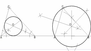 Inscribing and Circumscribing A Circle In A Given Triangle ABC  Engineering Drawing [upl. by Nyrrat]