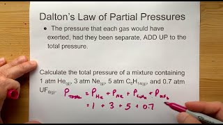 Daltons Law of Partial Pressures  4 Example Questions [upl. by Ellehsim]