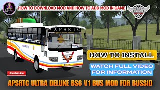 how to install apsrtc ultra Deluxe bs6 V1 mod for bus simulator Indonesia BUSSID [upl. by Timus]