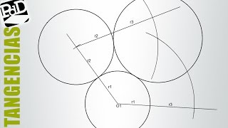 Trazar tres circunferencias tangentes conociendo sus radios [upl. by Clifford]