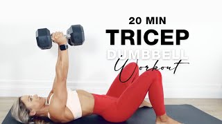 20 Min TRICEP WORKOUT with DUMBBELLS at Home  Caroline Girvan [upl. by Annaujat419]