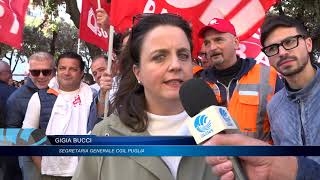 Sciopero generale a Bari la manifestazione in piazza Massari di Cgil e Uil [upl. by Hayne]