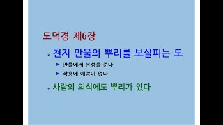 도덕경道德經 DaodeJing 선비수학자 제6장 곡신불사谷神不死  천지 만물의 뿌리를 보살피는 도  무를 유로 밝히다  사람의 의식에도 뿌리가 있다  답 없는 질문 [upl. by Nayhr98]