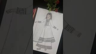 Plazo frock drawing 👈black and white color 😊new style 👌please like subscribe share and comment 👈🥰💯 [upl. by Mellman267]