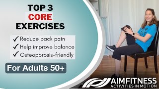 3 Core Exercises on a Chair  For Adults 50 [upl. by Annoed349]