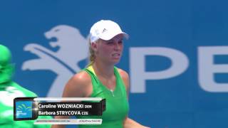 Wozniacki v Strycova Match Highlights QF  Apia International Sydney 2017 [upl. by Evvie]