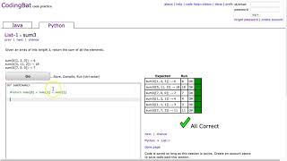 Codingbat  sum3 Python [upl. by Namsaj94]