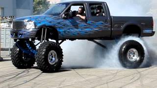 BIG Burn Out 2 Ford Superduty on 49quot tires [upl. by Chastain774]