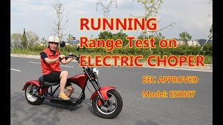 CHOPPER ELECTRIC SCOOTER 2000W EEC COC CITYCOCO Range Test ES8007 [upl. by Eanore]