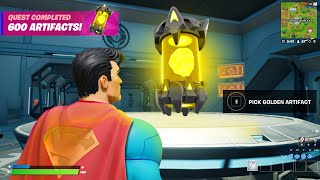 ALL ALIEN ARTIFACT LOCATIONS IN FORTNITE GOLDEN ALIEN ARTIFCATS amp UNLOCK KYMERA SKIN [upl. by Denoting]