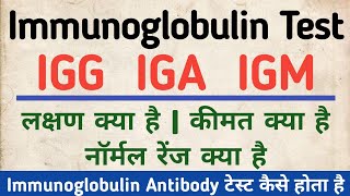 Immunoglobulin Antibody test in hindi  IGM IGA IGG Antibodies in hindi  Symptoms Normal Range [upl. by Kihtrak]