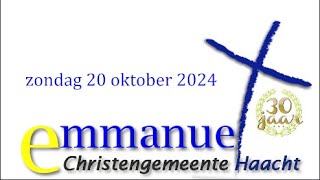 Zondagsdienst Emmanuel Haacht 20 oktober 2024 [upl. by Brackett512]