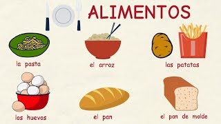 Aprender español Los alimentos 🍎🧀🍩nivel básico [upl. by Acilef]