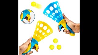 Click and Catch Twin Ball Launcher Game with 3 Balls Indoor Outdoor  Unboxing amp Review [upl. by Naves807]