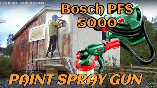 Bosch PFS 5000 E Malingssprøyte i bruk på gammelt uthus [upl. by Oibesue]