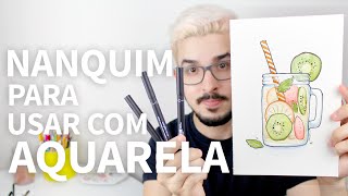 Qual Nanquim usar com Aquarela  Rodrigo Falco [upl. by Annaynek]