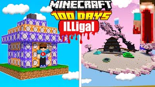 I survive 100 days on ILLIGAL things in Minecraft Hardcore [upl. by Llyrpa488]