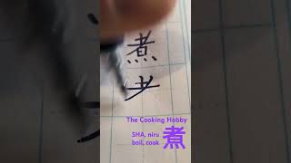 The Cooking Hobby 煮 SHA niru cook boil calligraphy asmr jazz kanji practice [upl. by Hathaway954]