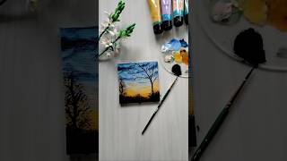 Acrylic painting  sun set painting shorts art acrylicpainting gouache [upl. by Neyut118]