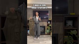 3 ways to style baggy cargo pants fashion baggypants howtostyle baggyjeans streetwear styling [upl. by Auhsot]