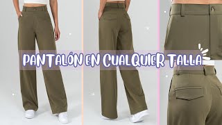 PANTALÓN PIERNA RECTA  Puedes hacerlo en cualquier talla para mujer [upl. by Oiznun]