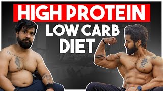 Low Carb High Protein Diet For FatlossMuscle gain Transformation Diet [upl. by Nyleimaj]