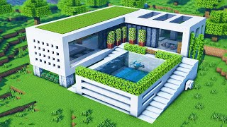 Minecraft Villa bauen 120 Tutorial  Modernes Haus in Minecraft bauen Tutorial [upl. by Sualkcin]