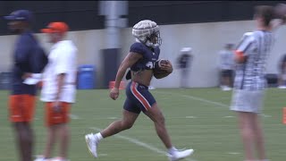 Auburn running backs run drills at practice as ADay nears [upl. by Oravla482]