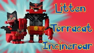 Lego Pokemon Litten Torracat Incineroar Animation  Instructions [upl. by Enyad]