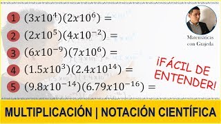 Multiplicación de números en notación científica [upl. by Ardaed]