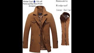 Lavnis Mens Winter Wool Coats Slim Fit Single Breasted Trench Jacket Wintercoat viralvideo [upl. by Donia]