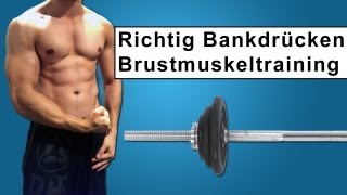 Richtig Bankdrücken  Brustmuskeltraining im Fitnessstudio [upl. by Tehc]