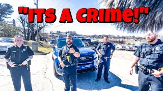 quotAm I Being Detained No Then F OFFquot This Guy Made 5 Cops Look Stupid AF First Amendment Audit [upl. by Harahs]