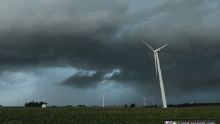 Wind turbine rotates to face a storm timelapse with sound [upl. by Emmi]